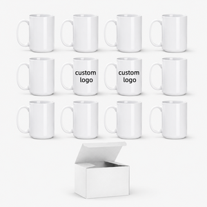 Vente en gros de tasses à sublimation vierges de 15 oz et 11 oz, tasses à café en céramique réutilisables, logo personnalisé, design contemporain pour la maison, le bureau, l'hôtel - Product Image 1