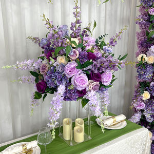 Centro de Mesa de Flores Artificiales de Seda Morada Realista y Lujosa, Color Personalizable para Fondos de Boda, Decoración de Mesa, Escuela - Product Image 3