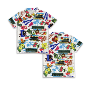 Diseño personalizado Estilo Hawaiano patrón casual sublimación botón camisetas - Product Image 1