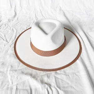 Sombrero Fedora de moda europea americana con bandas de plumas de ala plana Sombrero de Copa con ala de <span class=keywords><strong>jazz</strong></span> para ropa de fiesta informal Inspirado en México - Product Image 6
