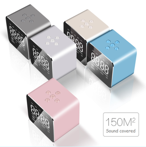 Altavoces cúbicos V9, reloj despertador dual, altavoz BT TF aux, altavoces mini con caja de metal, altavoz con pantalla de temperatura y tiempo - Product Image 3