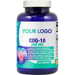 Hot Selling High Absorption Vegetable Coenzyme CoQ10 200 mg Capsules for Antioxidant Energy Endurance and Anti-aging