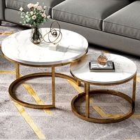 Table basse de luxe de centre de marbre de pied d'or de conception moderne de meubles de canapé de salon