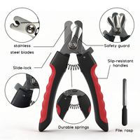 Coupe-ongles pour chiens professionnels, écologiques, en acier inoxydable, avec protection de sécurité, pour chiens de grande et moyenne taille