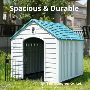 בית חיות מפואר גדול מפלסטיק של ADZIA, צבע בהתאמה אישית, עמיד למים, קל לניקוי, לשימוש פנימי וחיצוני, מתאים לגזעים גדולים ולכלבים. - Product Image 5