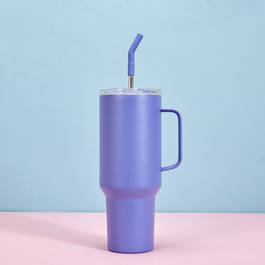 Ngắn gọn màu xanh lá cây 60Oz nước Tumblers Frosted cà phê cách điện cốc thủy tinh chèn 40oz du lịch <span class=keywords><strong>Mug</strong></span> với xử lý - Product Image 3