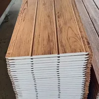 Panneau sandwich moderne pour mur extérieur de maison préfabriquée, 16-25 mm, âme en PU, panneau métallique sculpté, étanche et ignifuge