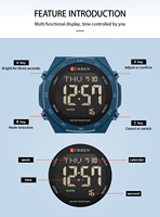 CURREN 6101 Jam Tangan Olahraga Digital Pria Jam Alarm Lampu Latar LED Tahan Air Jam Tangan Elektronik Kronograf Stopwatch Kalender Minggu