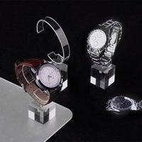 Présentoir de montre de luxe en plexiglas transparent avec support en C