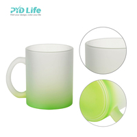 Mug à café en verre à sublimation PYD Life RTS 11 oz, logo personnalisé en gros, couleur dégradée