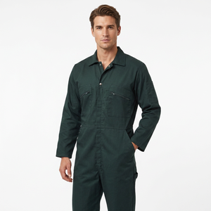 Combinaison de travail vert foncé pour hommes, vêtements de sécurité à manches longues, usage industriel, combinaison de protection réfléchissante classe 2 - Product Image 2
