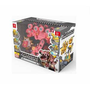 Juguete de Plástico, Tren de Dinosaurios, Hamburguesa Educativa 5 en 1, Tren de Dinosaurios Hamburguesa, Robot de Vapor, Bloques de Construcción DIY para Niños - Product Image 5