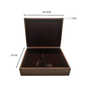 Caja de Almacenamiento de Madera de Nogal con Chapa de Madera, 38.5X31X10.2Cm, Rectangular, para Dulces, Bocadillos, Regalos, con Grabado Personalizado - Product Image 1