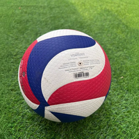 Ballon de volley-ball pour adulte de haute qualité, en cuir PU écologique, violet, taille 5, avec laminage thermique, motif de dessin animé, logo personnalisé