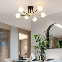 Plafonnier LED en fer forgé de style nordique créatif post-moderne de luxe, design Haricot Magique, pour chambre principale et salon, Lustres Sputnik pour salle à manger