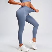 Ju Yi Tang Long Legging de sport pour femme, sans coutures, taille haute, effet galbant, super élastique, en polyester et élasthanne, pour le yoga, la course et le fitness