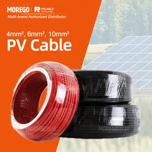Moregosolar PVC insulated copper wire electric cable 4mm 6mm 2 10mm square PV solar cable for solar panel system
