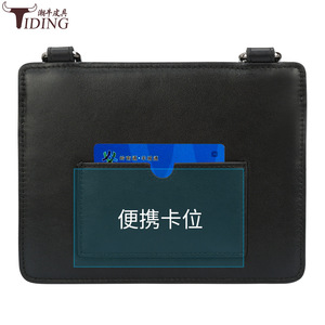 Tiding Women's Genuine Leather Cosmetic Bag Black Magnetic Closure <b>Compact</b> Travel <b>Makeup</b> Organizer For Daily Use - Product Image 2