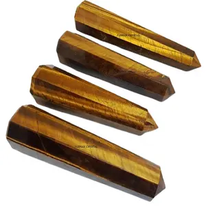 wholesale natural tiger eye obelisk gemstone points/wands for healing & meditation,healing stick,fenghushi,folkart/reiki crystal