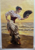 Œuvres d'art décoratives personnalisées pour hôtels, vente en gros, conception sur mesure, peinture murale florale, salon, art mural à l'huile fait main