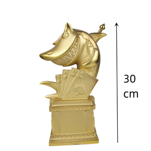 30cm <span class=keywords><strong>di</strong></span> squalo Poker personalizzato metallo resina oro artigianato trofeo coppa Business Poker fondo concorso regali premi Souvenir - Product Image 1