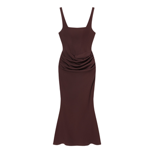 Vestido Maxi de Fiesta Elegante para Mujer, Cuello Cuadrado, Cintura Fruncida, Alta Calidad, Personalizado - Product Image 3