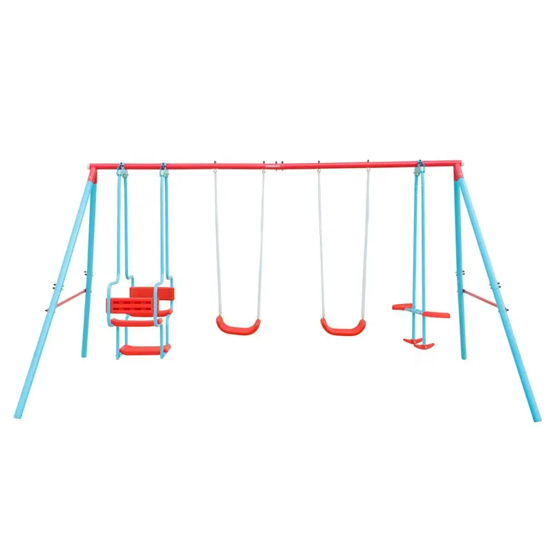 Garden Swing Set Doppels chaukel See-Saw und Cradle Swing mit verstellbaren Seilen und Bodens tiften