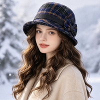 Sombrero Cloche para Mujer, Otoño Invierno, con Lazo 3D, Estilo Inglés, para Viajes al Aire Libre, Cálido, Suave, Cómodo, Uso Diario Informal