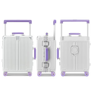 Unisex Travel Bags Luggage With Cup Holder Fashion PC Trolley Case Business <strong>Aluminum</strong> Frame Suitcase Luggage - Product Image 6