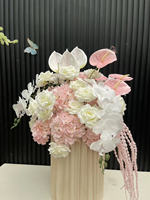 Arches florales tropicales vertes et blanches en soie tendance, 60 cm, décoration de mariage, couronne, centre de table, décoration de table