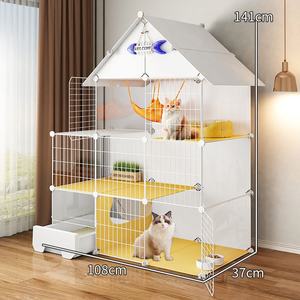 Mobilier moderne pour animaux de compagnie, <span class=keywords><strong>maison</strong></span> pour <span class=keywords><strong>chat</strong></span> et chien toutes saisons, villa à deux étages, lits superposés, matériau plastique, design chaleureux pour une utilisation en intérieur/extérieur - Product Image 3