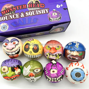 كرات ضغط ترويجية على شكل رأس وحش، مصنوعة من الفوم البولي يوريثين، معتمدة من CE، مجموعة من 8 قطع، كرة لتخفيف التوتر للأطفال - Product Image 3