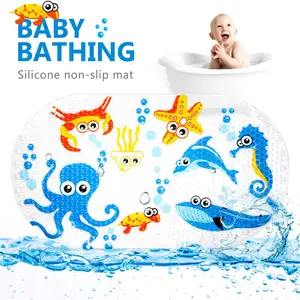 Alfombra de baño personalizada antideslizante para niños, alfombrilla de piedra de PVC de seguridad de lujo para hotel y baño