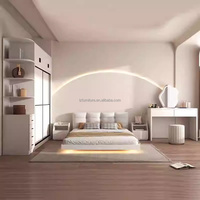 Juegos de Muebles para Dormitorio de Hotel y Apartamento, Económicos, Ecológicos y Duraderos, Armario de Madera Maciza, Mesitas de Noche, Tocador, Diseño Moderno