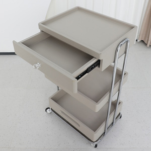 Mobile High Quality New Design Makeup Salon Cart 3 Tiers Pedicure Spa Nail Shop <b>Trolley</b> Gold Beauty <b>Trolley</b> with Lockable Wheels - Product Image 2