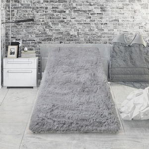 Nordic Simple Long Tufted High Pile Modern Striped Pattern Bedside <b>Blanket</b> Full-Covered Plush Pad Latex <b>Waterproof</b> Anti-Bacteria - Product Image 3