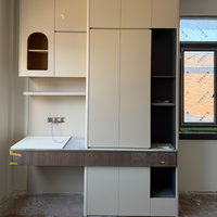Panneau de placard imperméable anti-collision imitation bois |   Armoire et panneau mural durables pour l'aménagement de meubles de chambre à coucher