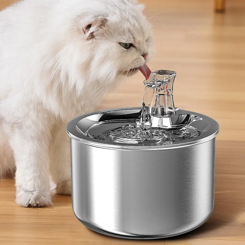 Cat Water Fountain 2L Pet Fountain Stainless Steel Automatic Drinking Water Dispenser for Pets