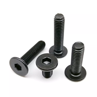 Vis à tête plate ultra-mince en acier inoxydable 304 noir M2 M2.5 M3 M4 M5 M6 M8, vis à six pans creux Allen