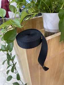 Polyester Webbing <b>Strap</b> 2.5cm Width <b>Black</b> 0.8 Ton Load Capacity Glossy Finish Heavy Duty Tie Down Lashing Belt for Cargo Packing - Product Image 6