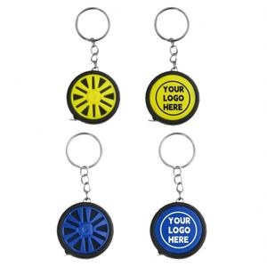 Mini Cinta Métrica de Bolsillo con Llavero, 1m 3ft, Regla Retráctil de Acero al Carbono, con Forma de Rueda de Coche, para Medir Cajas de Smartphones - Product Image 1