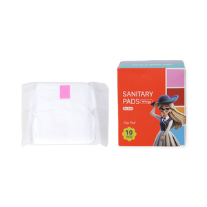 Bán Buôn Cotton Hữu Cơ Vệ Sinh Khăn Ăn Miếng Đệm 245Mm Ngày Pad 10 cái/gói Cotton Thoáng Khí CE FDA Được Phê Duyệt Với Gió - Product Image 2