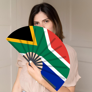Abanicos Plegables de Bambú con la Bandera de Sudáfrica al por Mayor, Abanico de Mano para Carnaval, Boda, Festival, Fiesta, Agencia de Viajes - Product Image 5