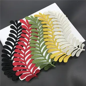 embroidery fabric leaf patch clothing decoration accessories DIY dress home textile embroidery patch back adhesive patch