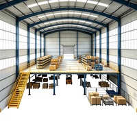 HONGXIN Étagère de mezzanine robuste personnalisable à 2-3 niveaux, sans boulons, à rivets, en acier laminé à froid, finition thermolaquée, anti-corrosion