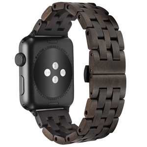 Bracelet en bois <span class=keywords><strong>noir</strong></span> classique de 22 mm pour Apple Watch Iwatch toutes séries 11 10 9 8 7 <span class=keywords><strong>6</strong></span> 5 SE 49 mm Ultra - Product Image 3