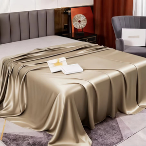 Conjunto de Lençóis de Seda Mulberry para Cama <span class=keywords><strong>Queen</strong></span> <span class=keywords><strong>Size</strong></span> com 4 Peças, Estilo Simples e Padrão Sólido para Hotéis - Product Image 6