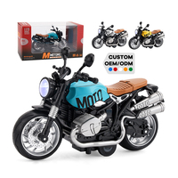 Modèle de moto miniature en métal moulé sous pression 1:12 avec fonction de recul, lumières et sons, jouet de simulation en alliage