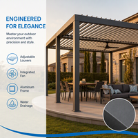 Pergola en aluminium de qualité supérieure avec toit motorisé réglable, pergola d'extérieur pour cour, patio, jardin