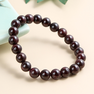 JD Vòng Tay Co Giãn Hạt Đá Garnet Tự Nhiên Chất Lượng Hàng Đầu Vòng Tay Garnet Đỏ Tự Nhiên 6 8 10 12Mm 1A Làm Quà Tặng Trang Sức - Product Image 2
